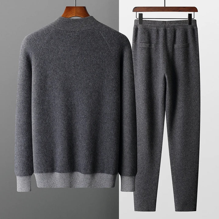 Mens Luxe Cashmere Zip-Up and Lounge Pants