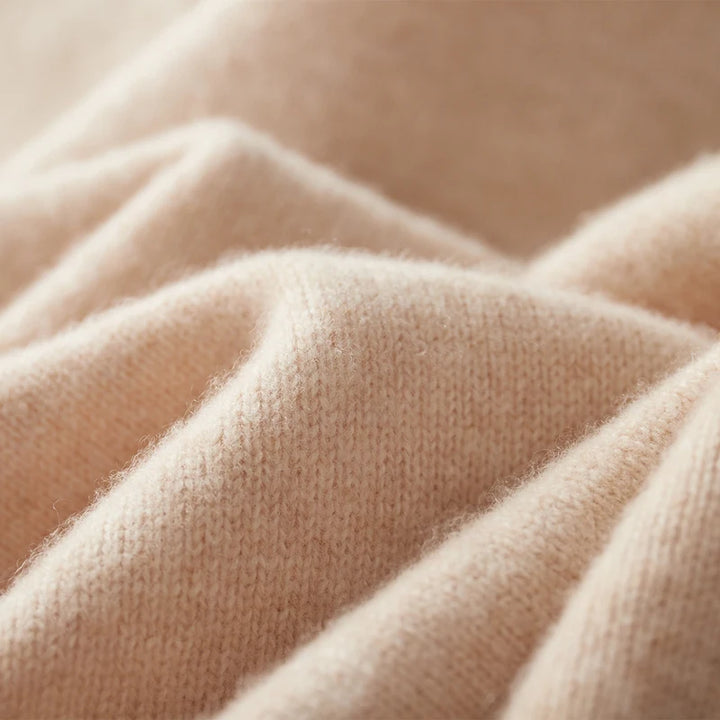 Close-up of beige fabric with soft texture