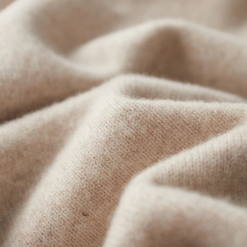 Close-up of beige fabric with soft texture
