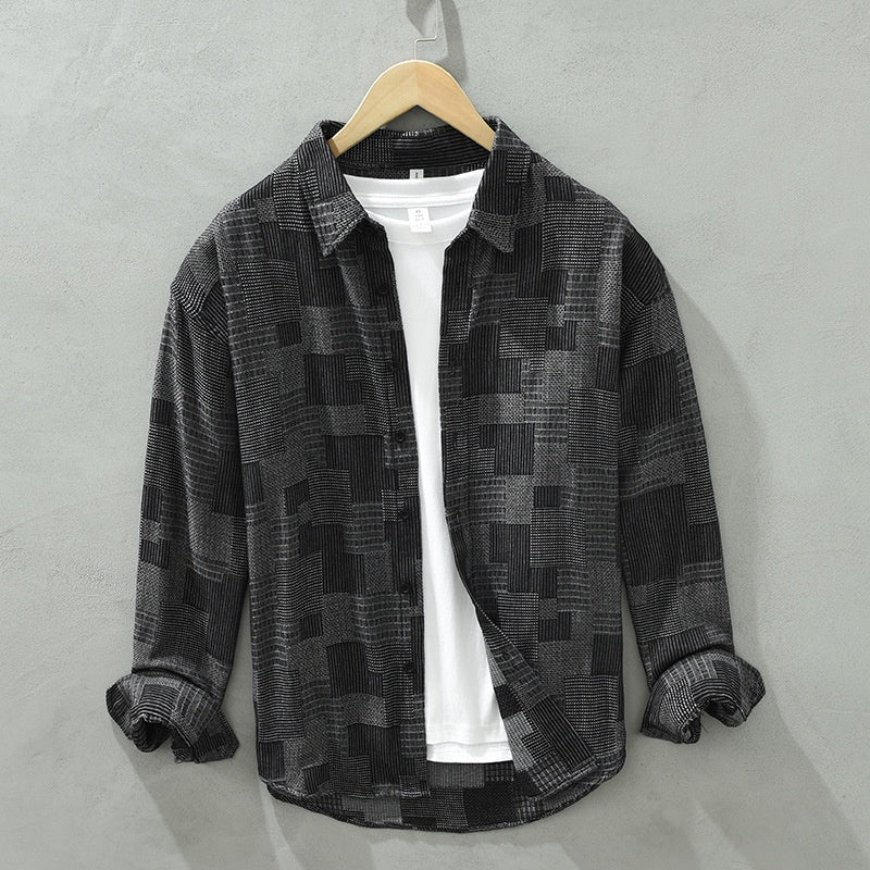 Mens Patterned Cotton Blend Shirt