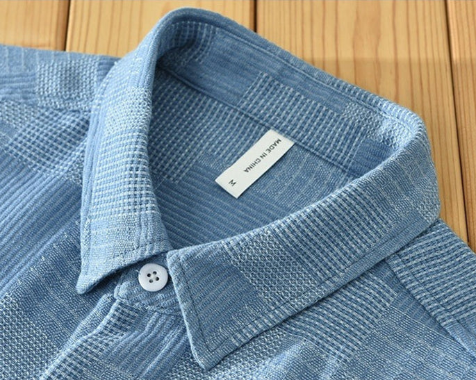 Mens Patterned Cotton Blend Shirt