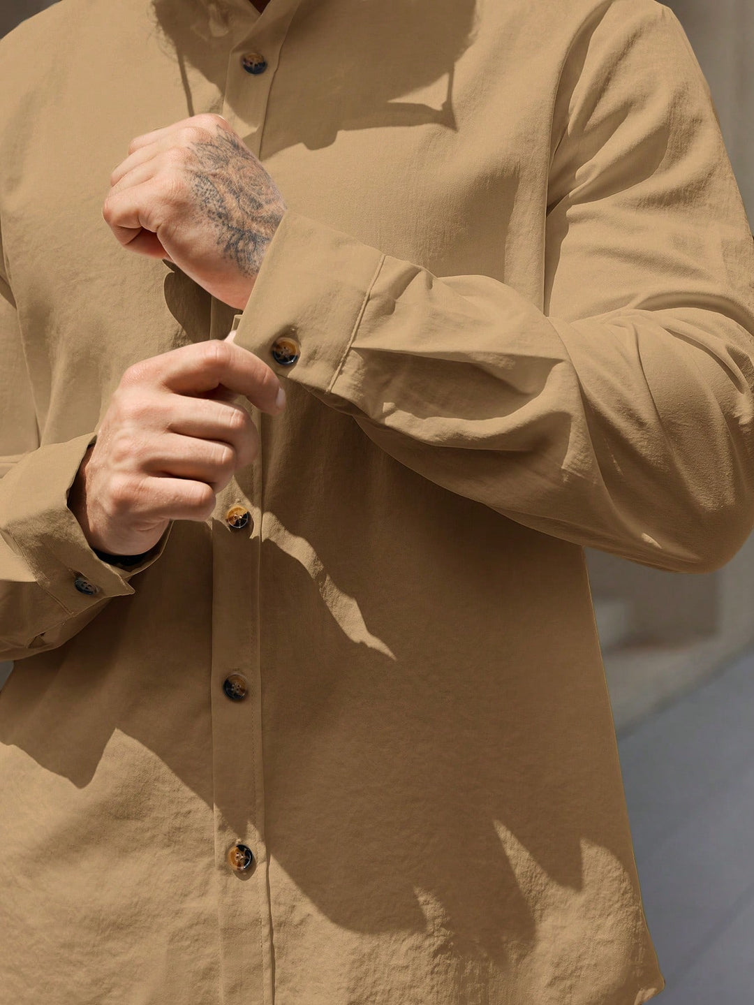 Men's Stand Collar Shirt & Pants Set