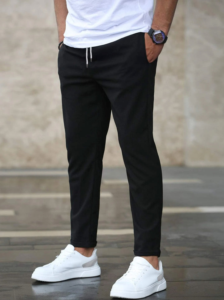 Mens Slim Fit Drawstring Trousers