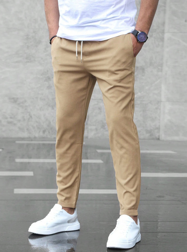 Mens Slim Fit Drawstring Trousers