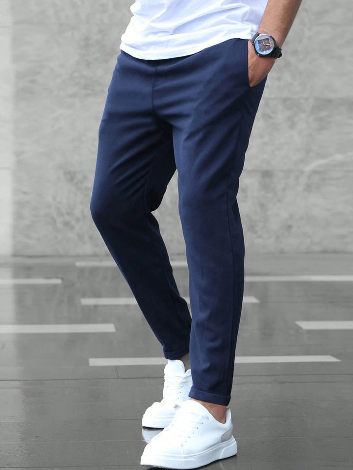 Mens Slim Fit Drawstring Trousers