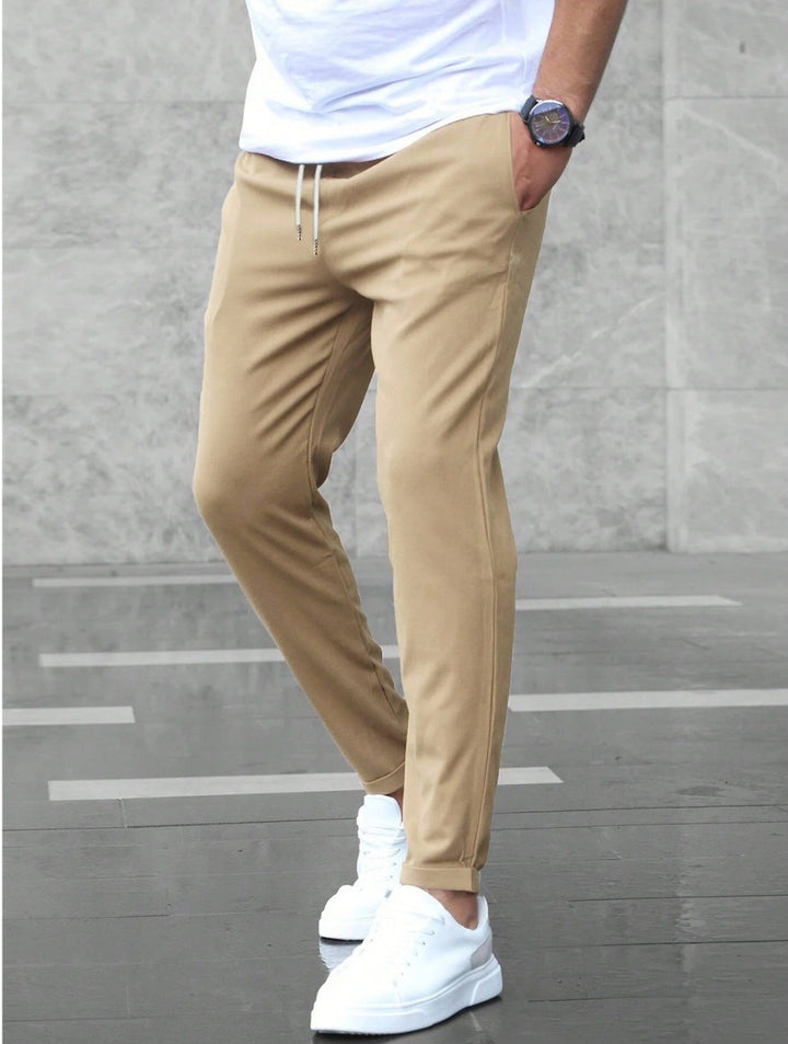 Mens Slim Fit Drawstring Trousers