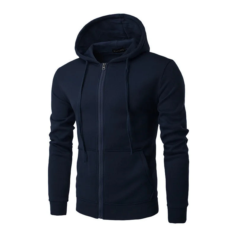 Navy blue hoodie on a white background