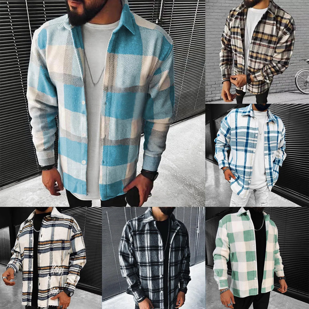 Men's Spring Check Long Sleeve Shirt