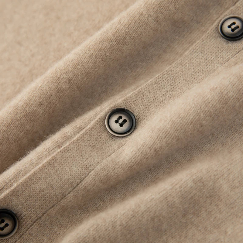 Close-up of beige fabric with button details