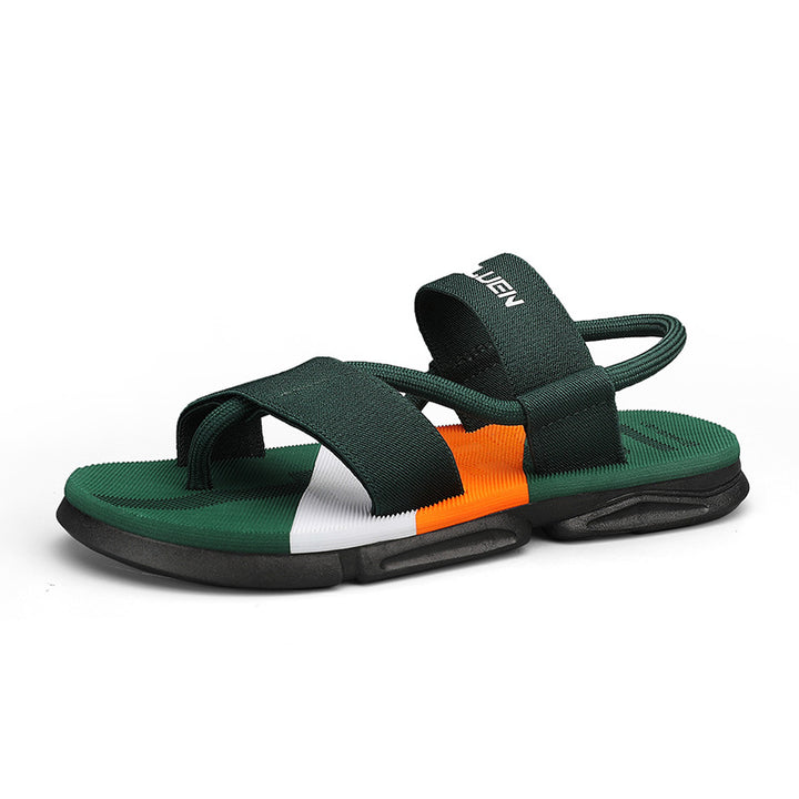 Mens colourblock Adjustable Toe Post Sandals