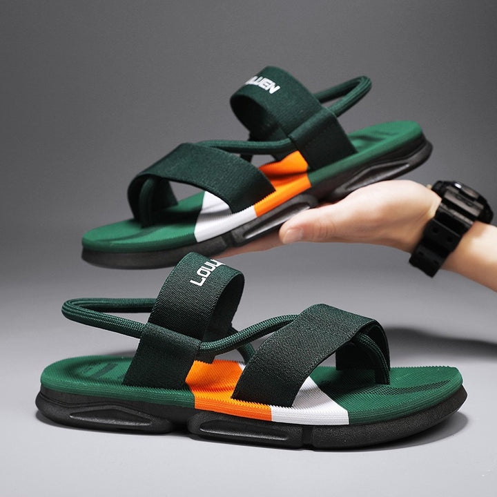 Mens colourblock Adjustable Toe Post Sandals