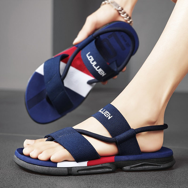 Mens colourblock Adjustable Toe Post Sandals