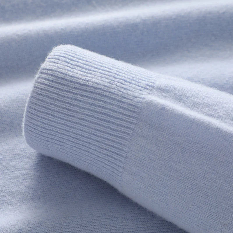 Close-up of light blue fabric with a ribbed texture