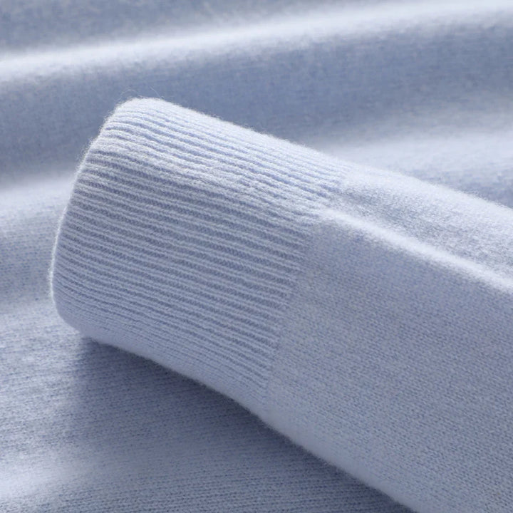 Close-up of light blue fabric with a ribbed texture