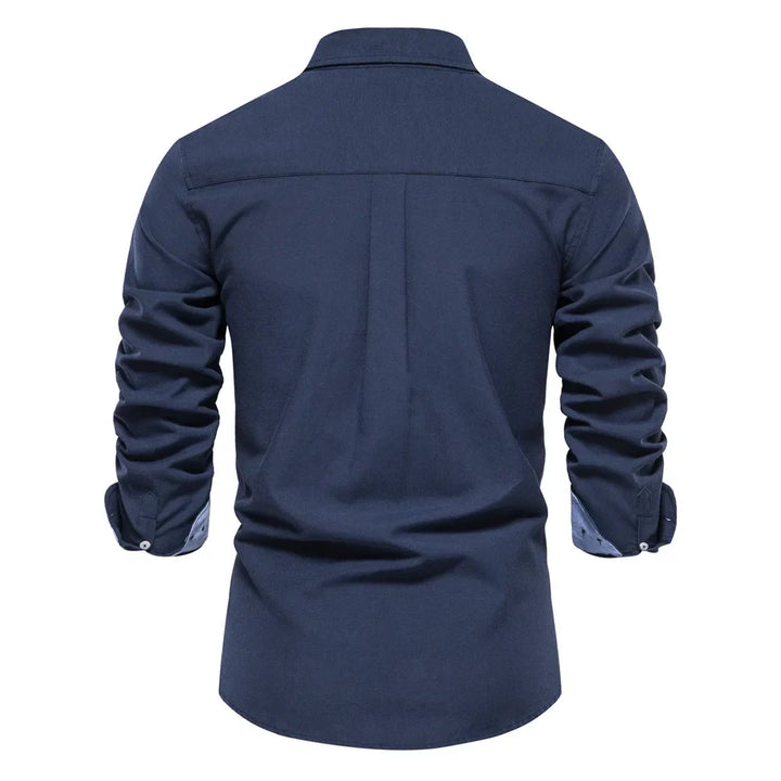 Men's Stand Collar Cotton Shirt