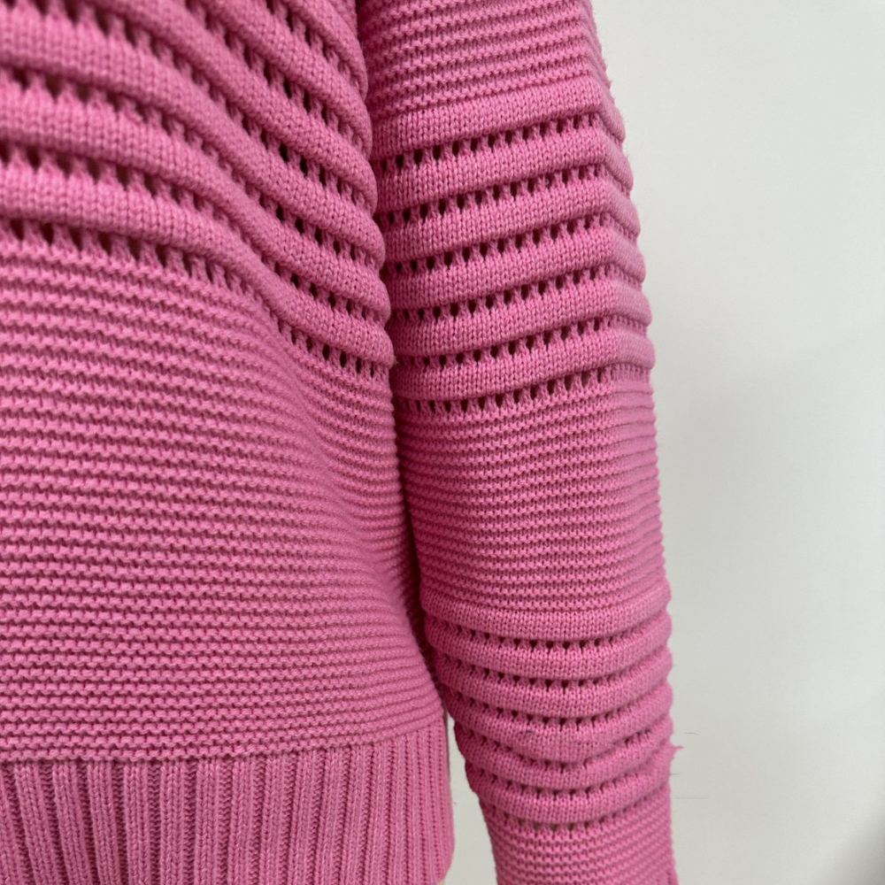Ribbed Knit Hollow-Out Sweater