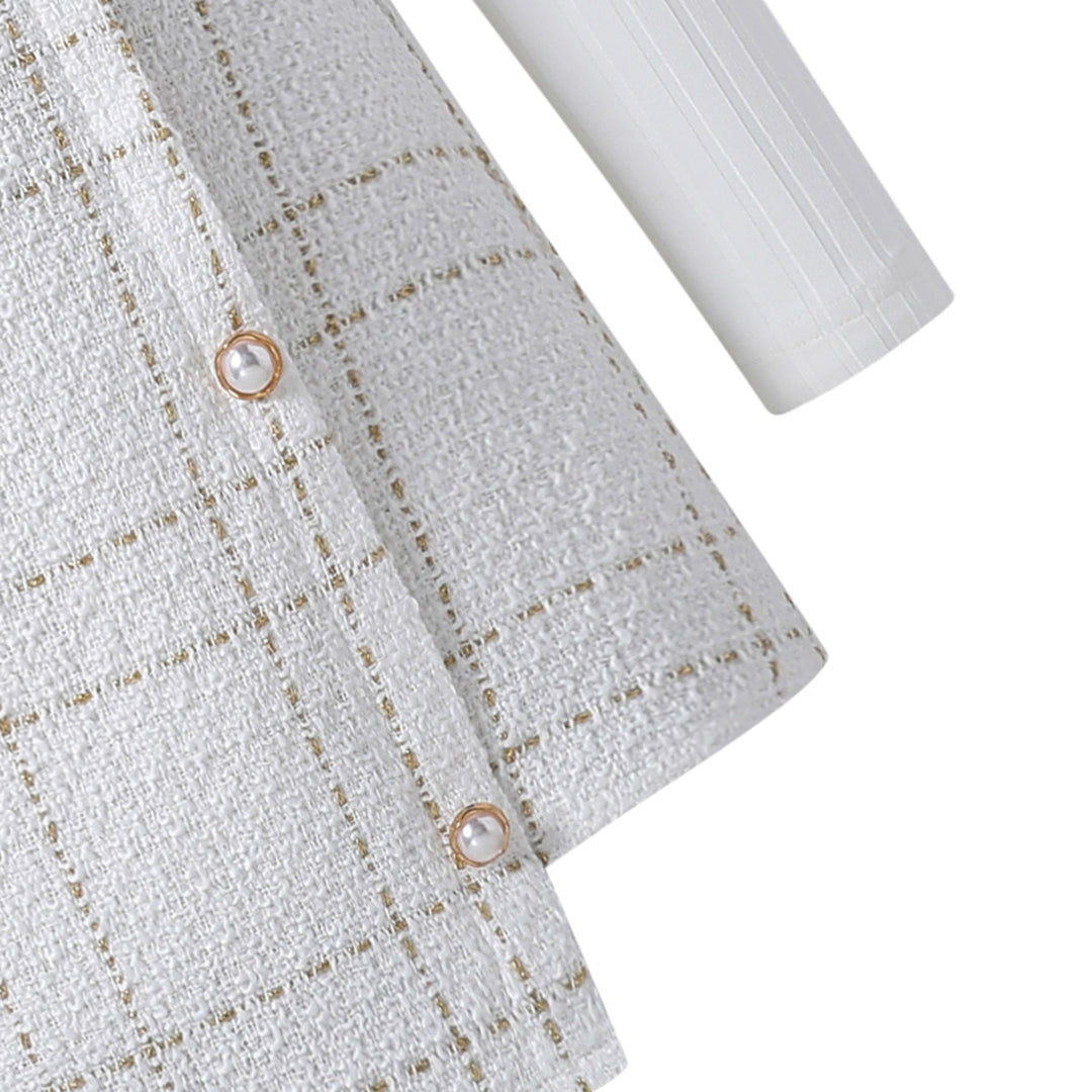 Plaid Tweed Skirt Suit Set
