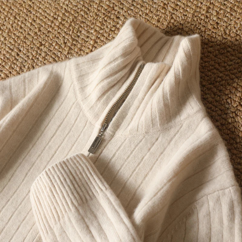 Pure Merino Wool Cardigan With Zipper