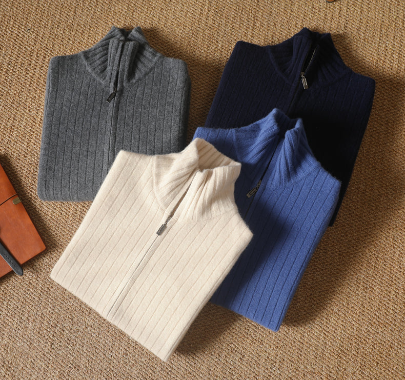 Pure Merino Wool Cardigan With Zipper