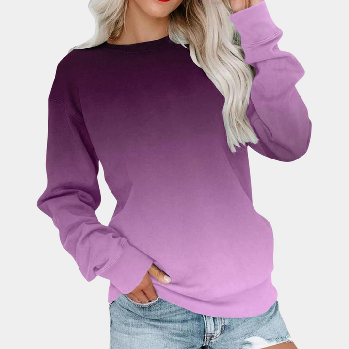 Gradient Ombre Crew Neck Pullover
