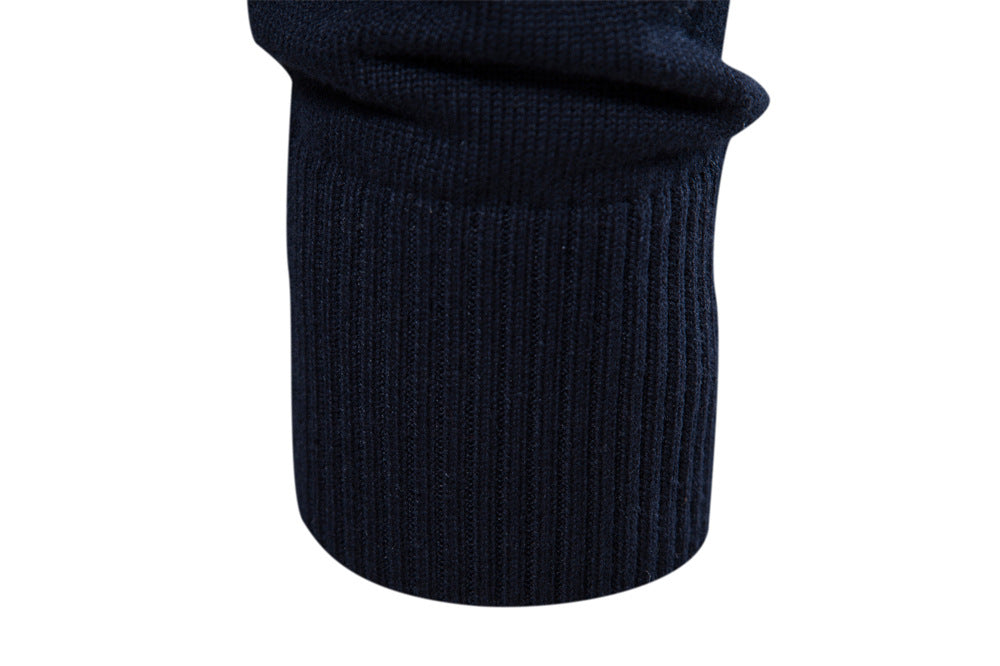 Men’s Quarter-Zip Striped Cotton Sweater
