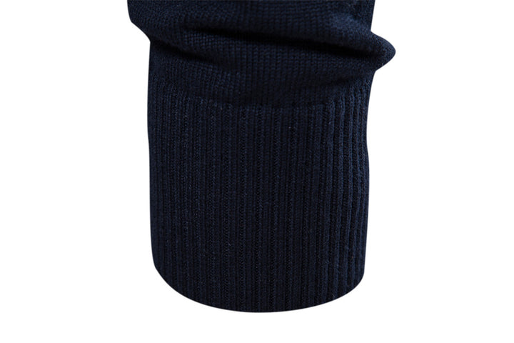 Men’s Quarter-Zip Striped Cotton Sweater