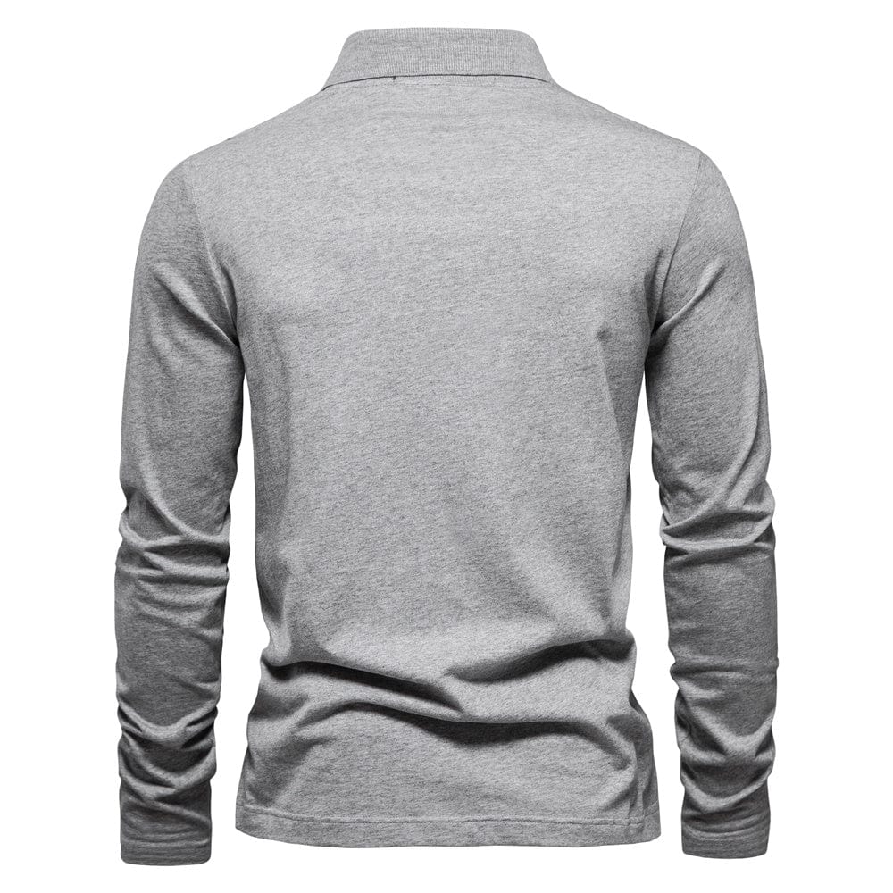 Refined Cotton Long-Sleeve Polo