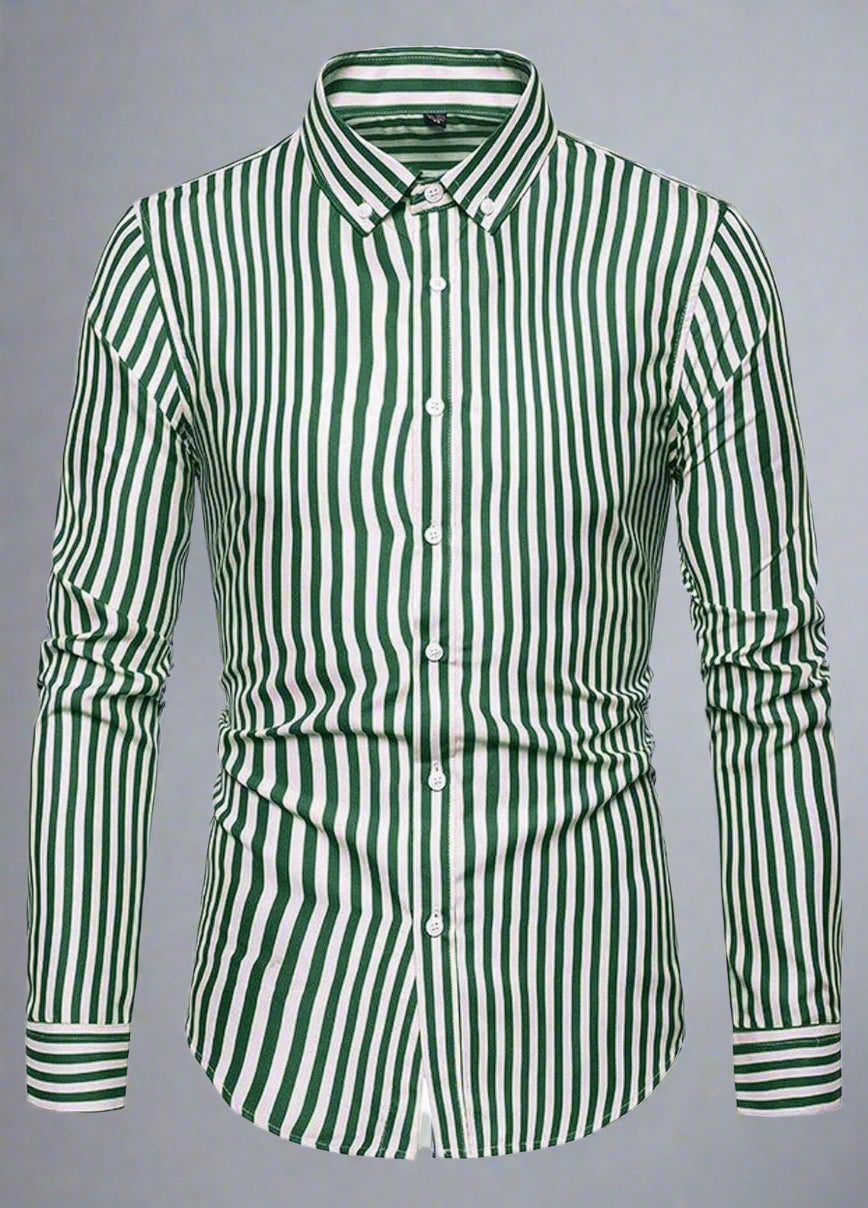 Men's Riviera Stripe Long Sleeve Shirt
