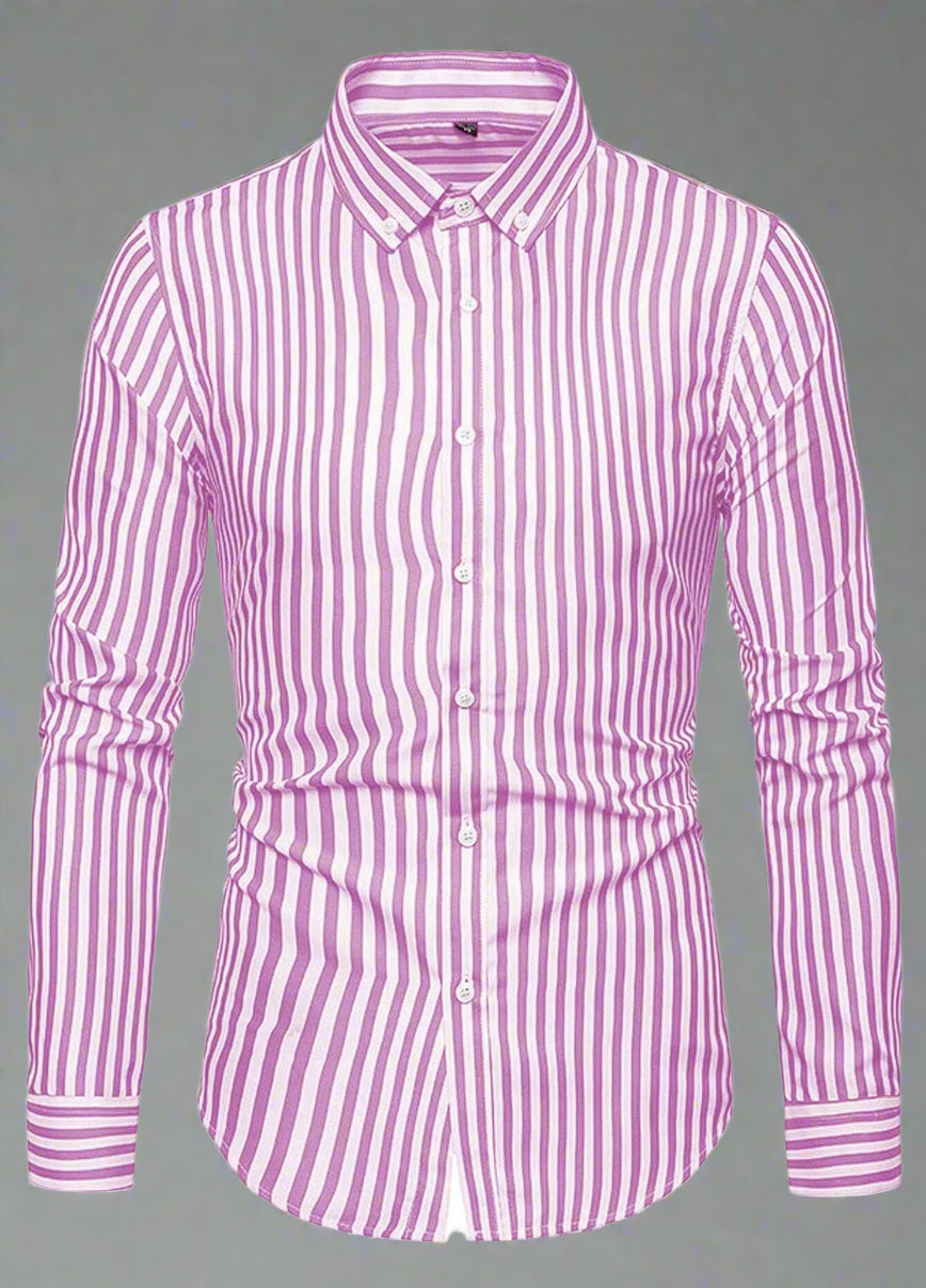  Men's Riviera Stripe Long Sleeve Shirt