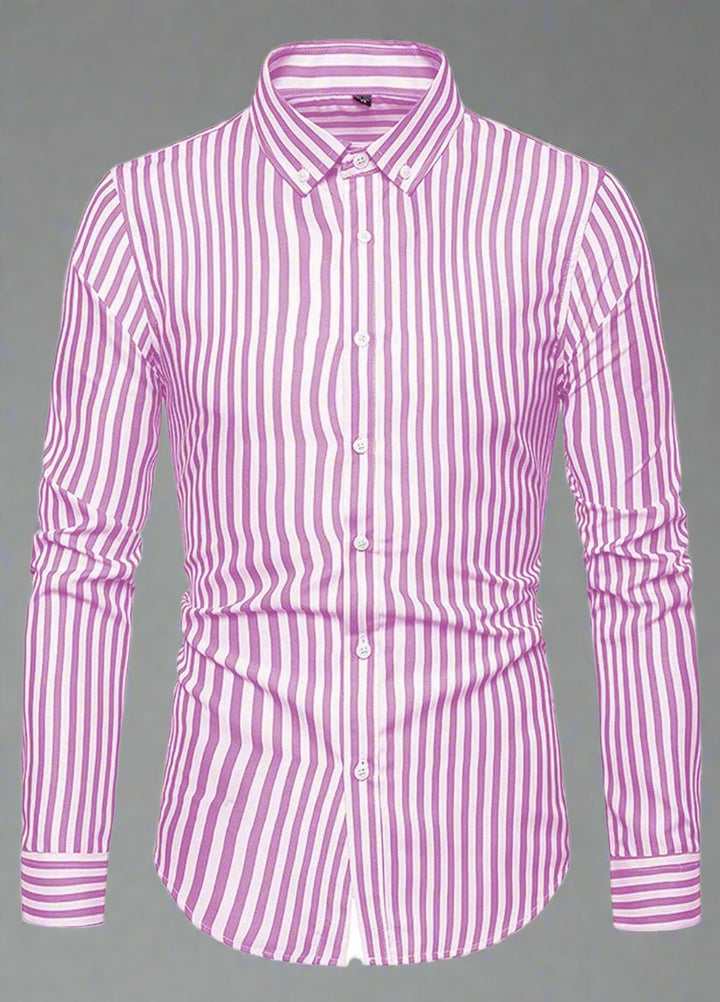  Men's Riviera Stripe Long Sleeve Shirt