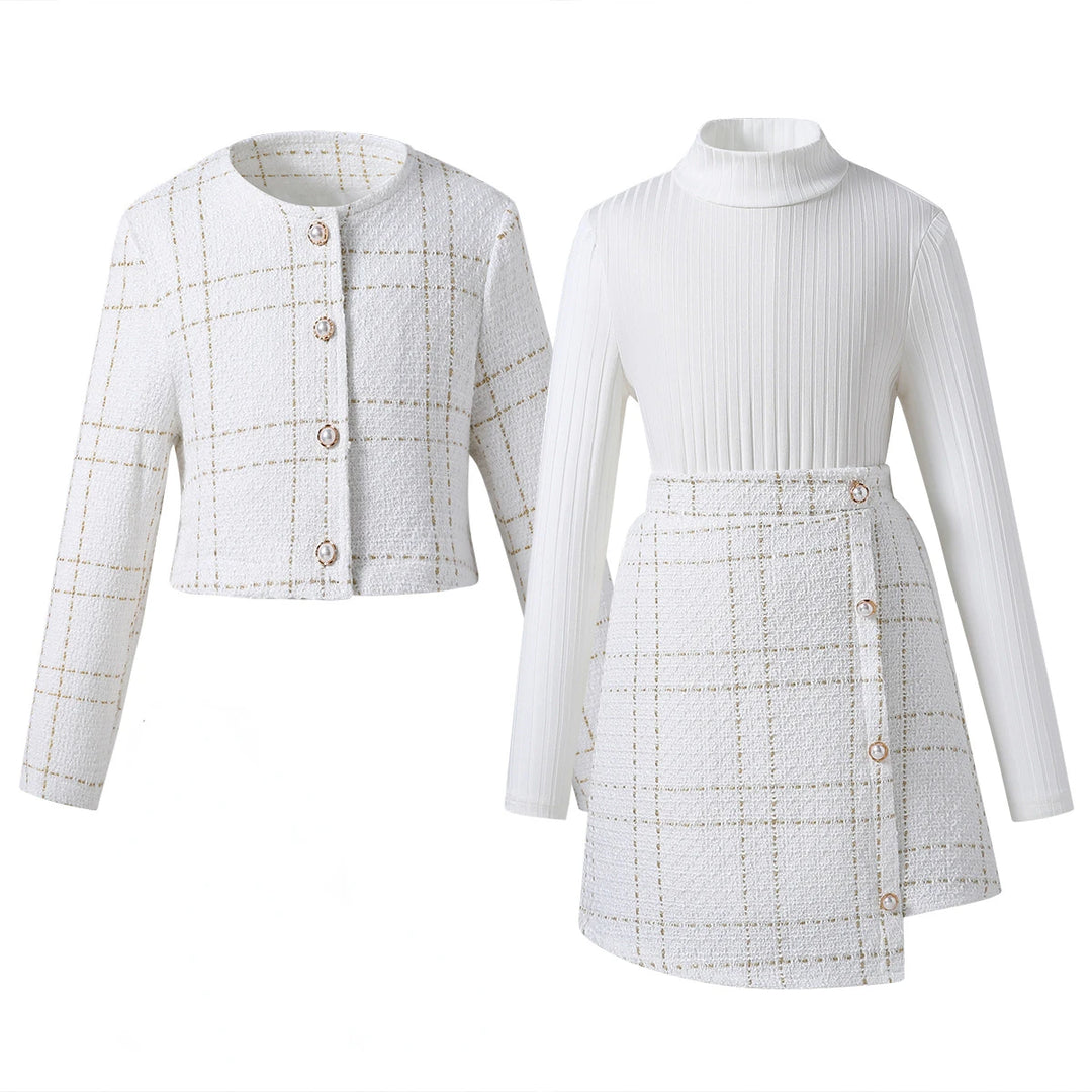 NuMode | Plaid Tweed Skirt Suit Set
