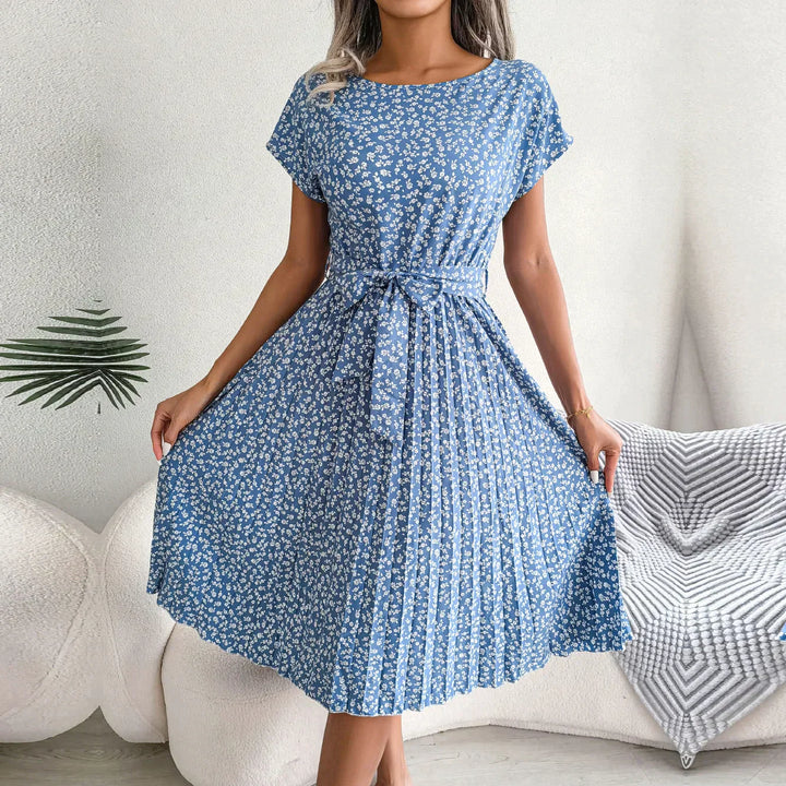  Serene Floral Midi Dress with High Waist