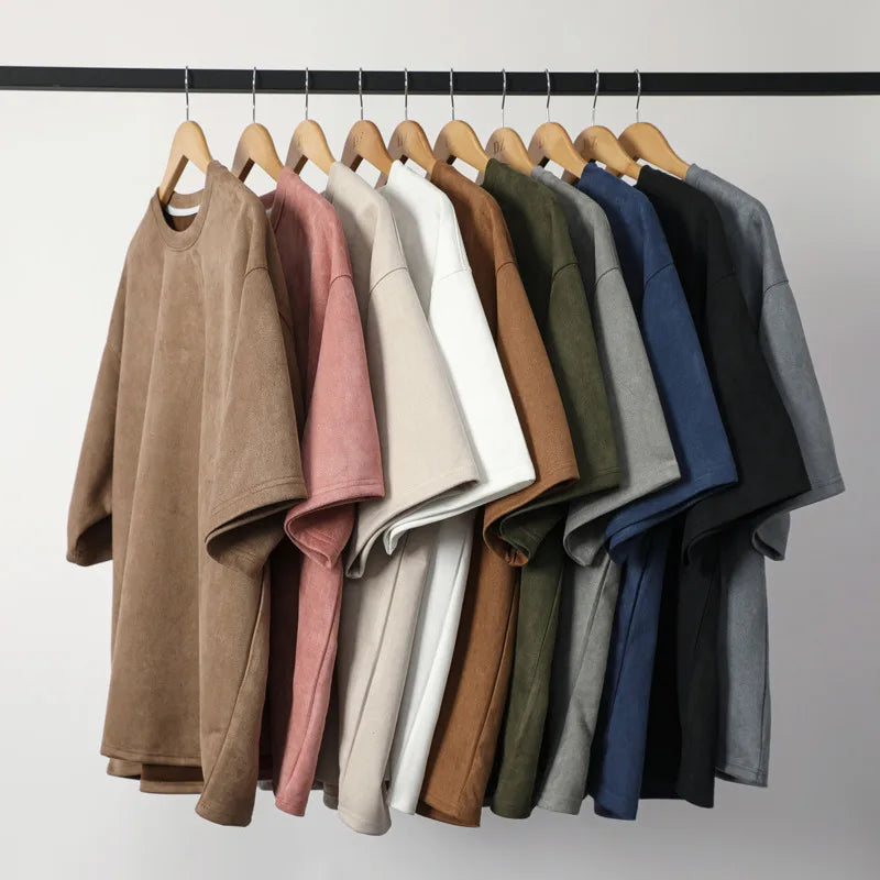Men's Short-Sleeve Suede T-Shirt