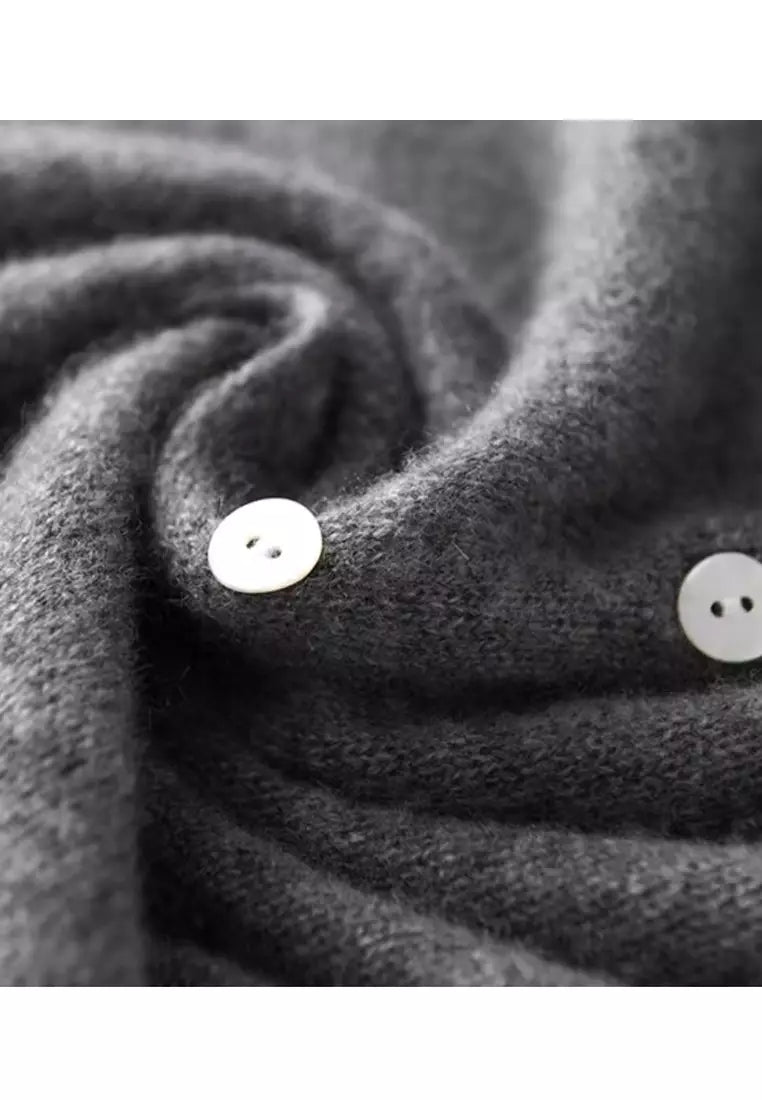 Sweater with Asymmetric Button Design