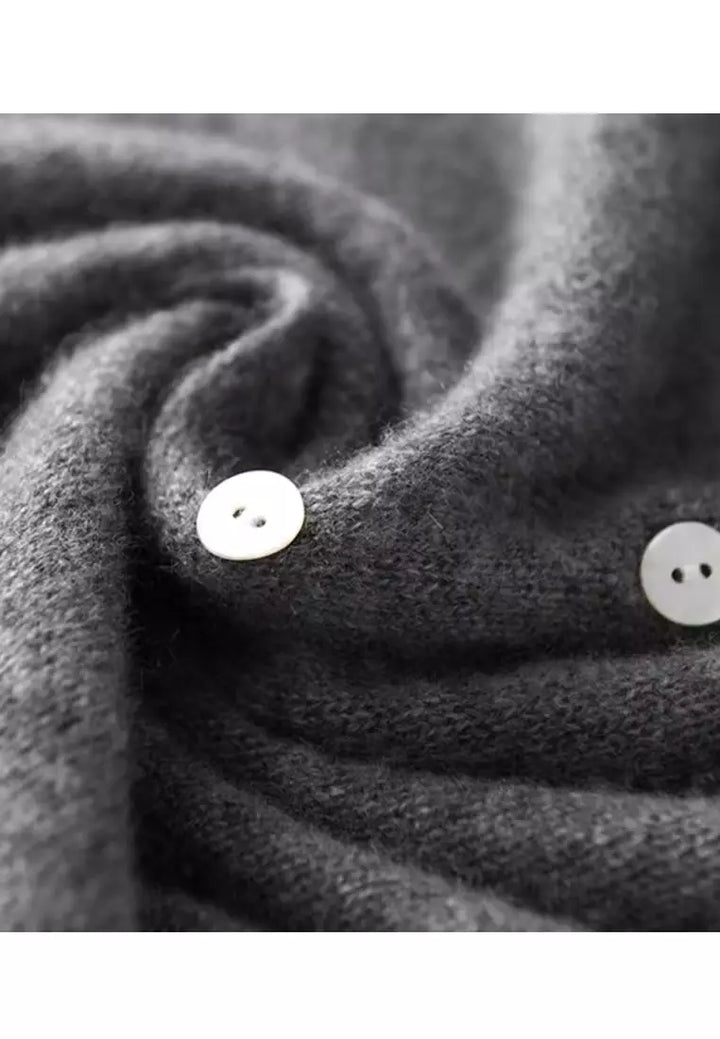 Sweater with Asymmetric Button Design