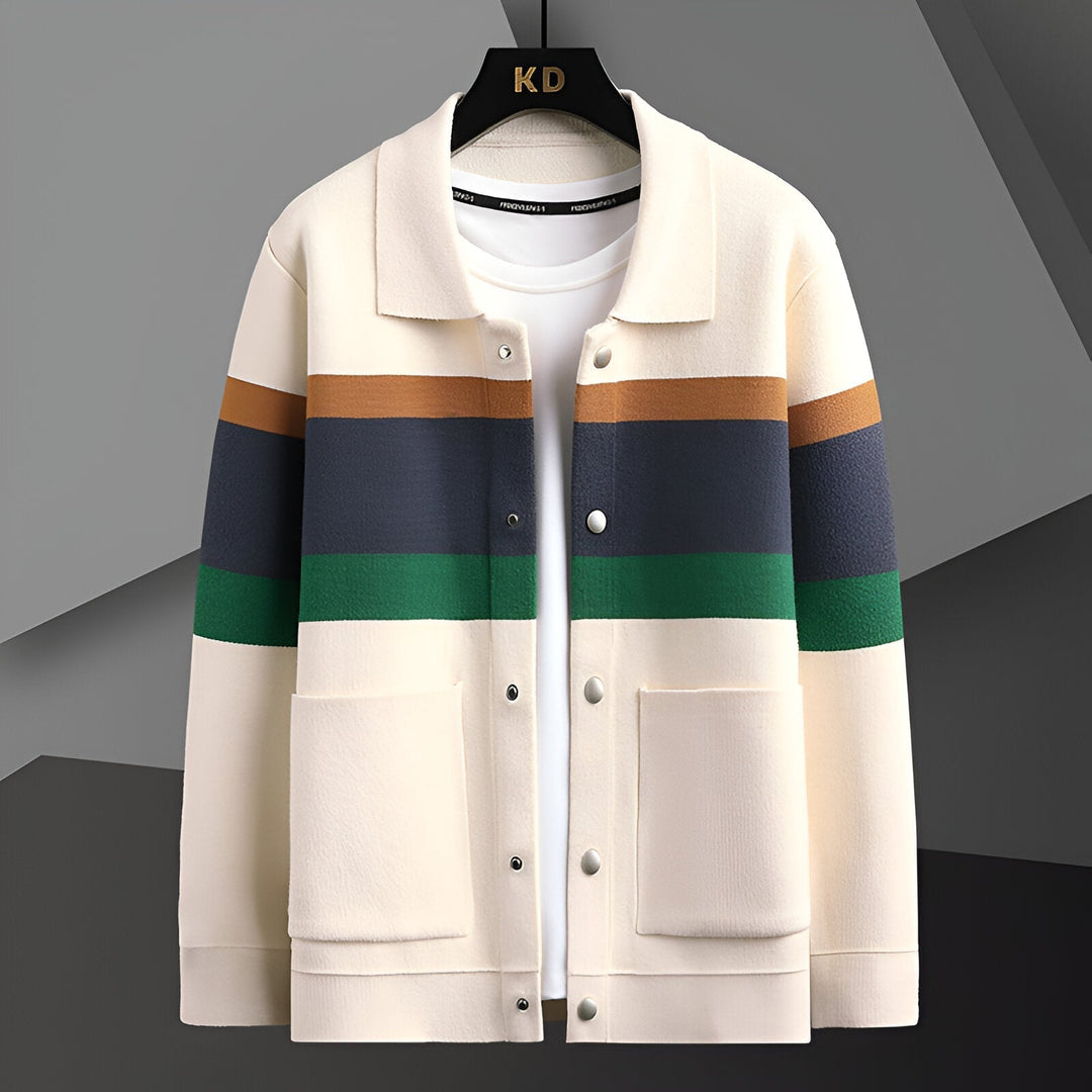 Men’s Striped Button-Up Cardigan