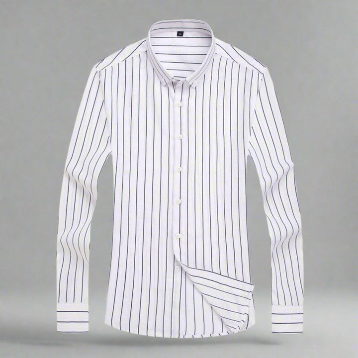 Men's Striped Cotton Long Sleeve Shirt