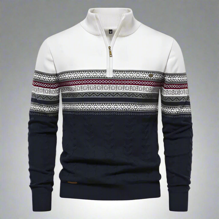 Striped Quarter-Zip Fleece Pullover
