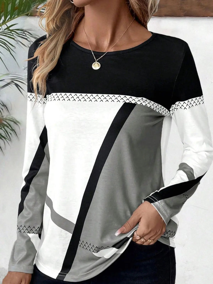 Women's Abstract Geometry Colour Block Top