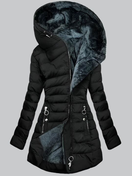 Women's Winter Jacket with Solid Plush