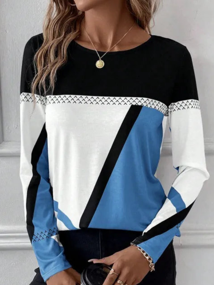 Women's Abstract Geometry Colour Block Top