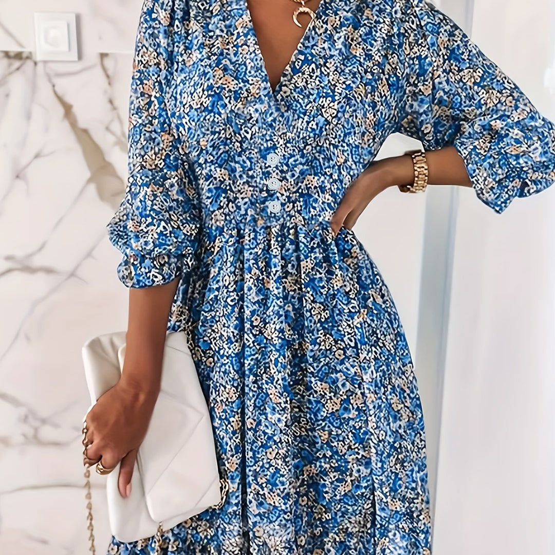 Ruffle Hem Floral Mini Dress