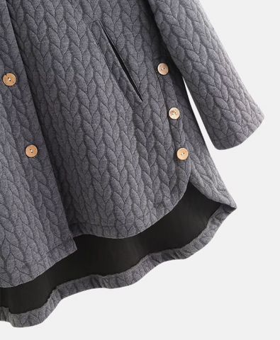 Women’s Cascade Knit Long Coat With Hooded