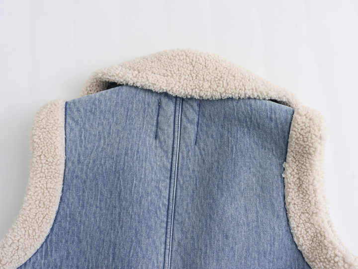 Women's Denim Vest – Pattern & Notched Collar