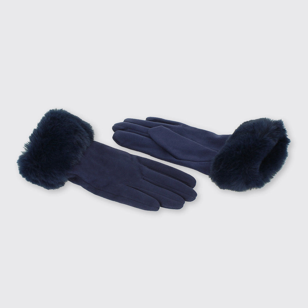 Gloves with Faux Fur Edge