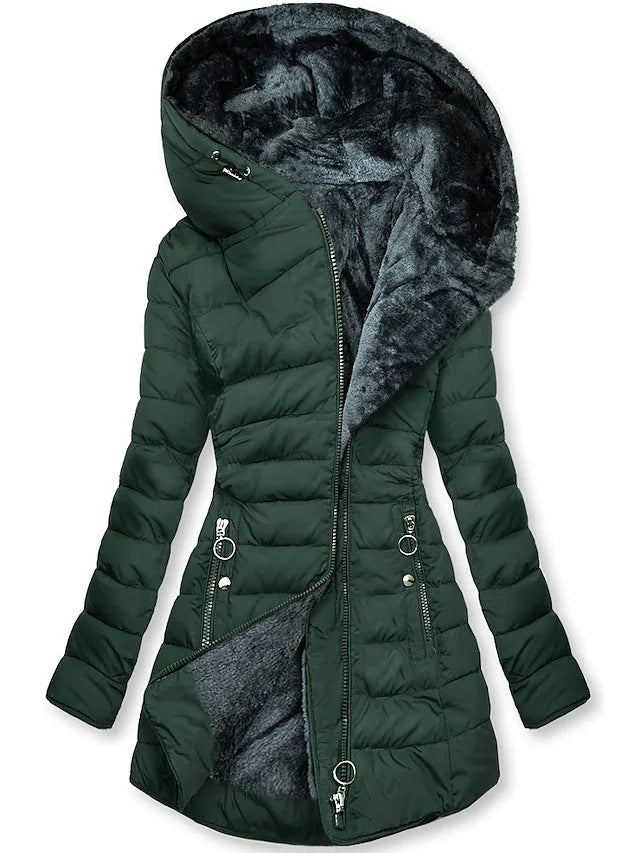 Women's Winter Jacket with Solid Plush