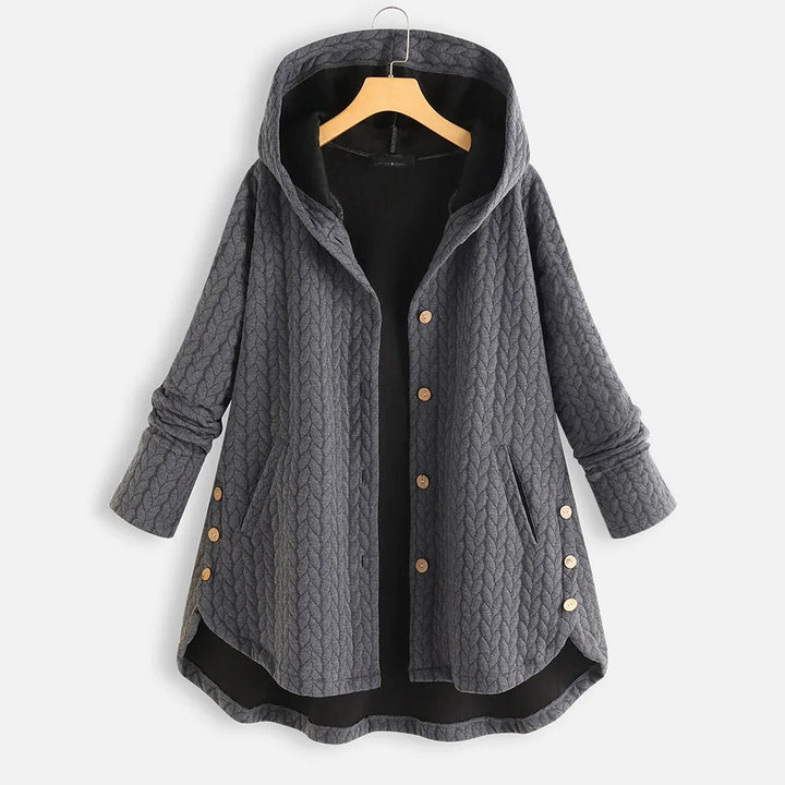 Women’s Cascade Knit Long Coat With Hooded