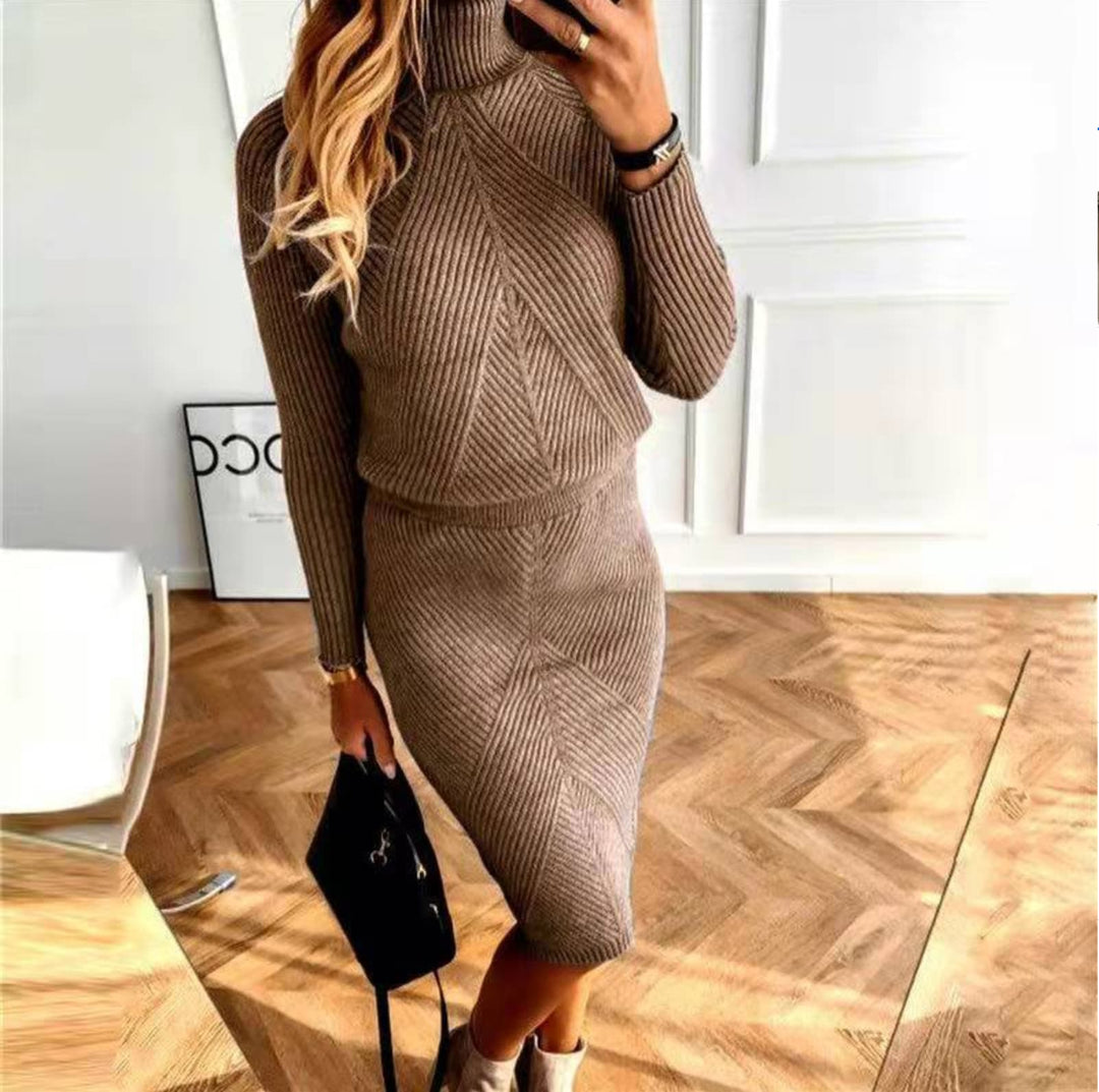 Women’s High Neck Knit Midi Dress