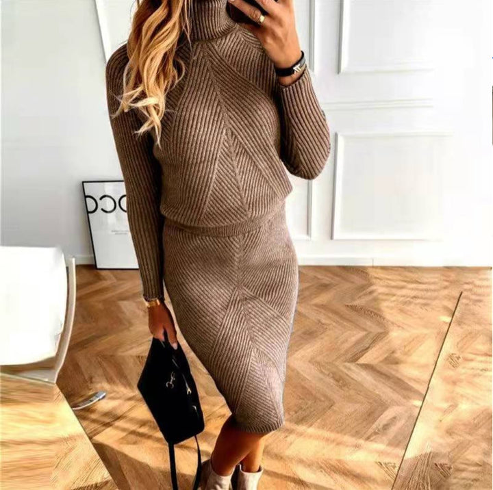 Women’s High Neck Knit Midi Dress