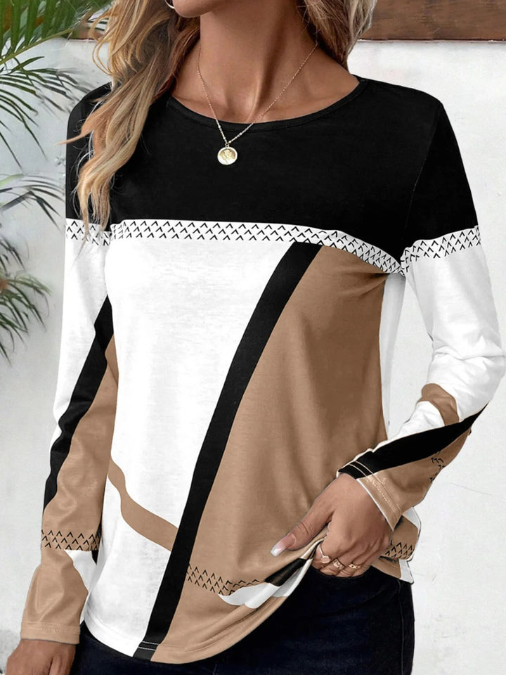 Women's Abstract Geometry Colour Block Top